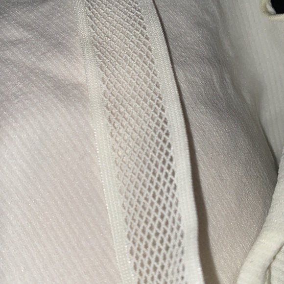 Off White crop top. stretchy material with mesh see through straps - Picture 3 of 3